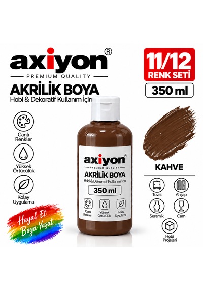 Axiyon Art Akrilik Boya 350 Ml Kahverengi Su Bazlı Hobi Ve Dekoratif Boya Genel