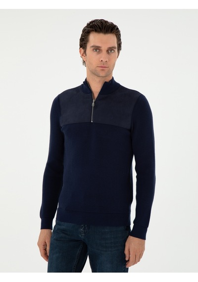 Cacharel Lacivert Slim Fit Kazak