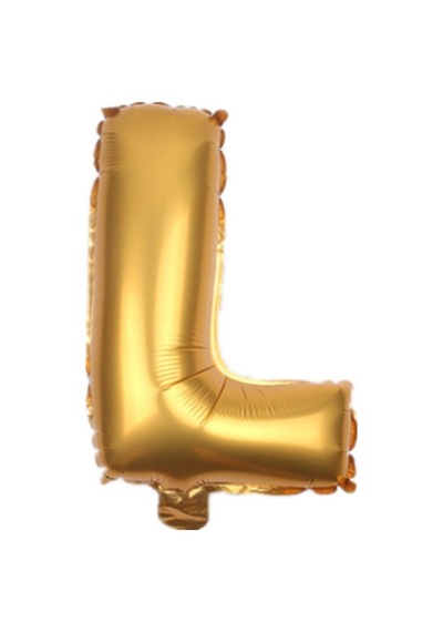 Gold Folyo Balon L Harfi 16inç 40cm Sarı
