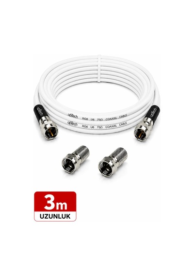 Uptech Hd Uydu Anten Kablosu 3 Metre F Konnektörlü Full Hd 4k Tv Kablosu