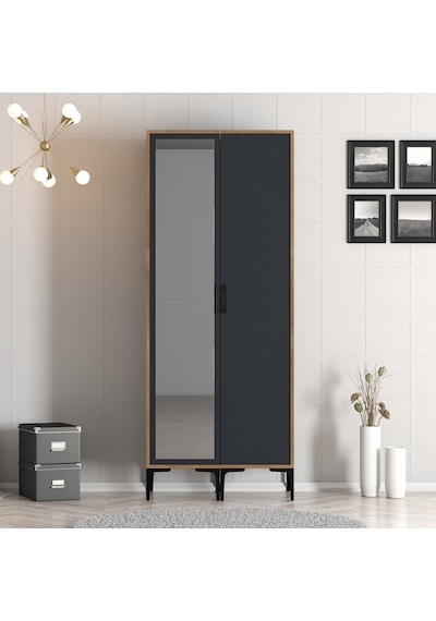 Variant Kumsal 2 Kapılı Rs Gardrop - Ceviz / Antrasit