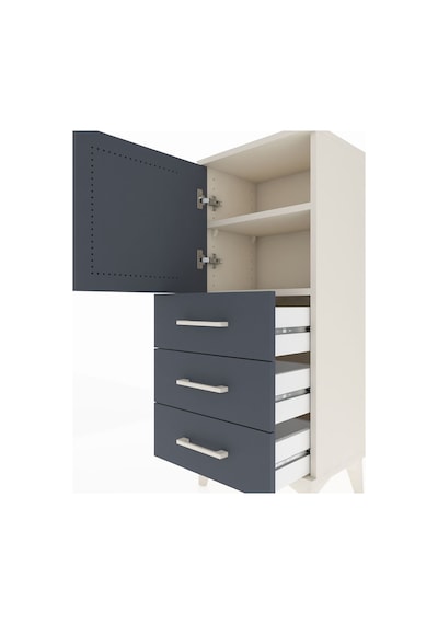 Arges Komodin 2 Raflı 3 Çekmeceli Tek Kapaklı 44x30x106 Aytaşı-antrasit Aytası