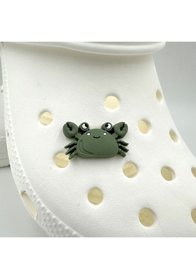 Crocs Terlik Süsü Ve Aksesuarı , Çanta Süsü Jibbitz 3d Yengeç 04 Görsel Figür Aksesuar Yeşil