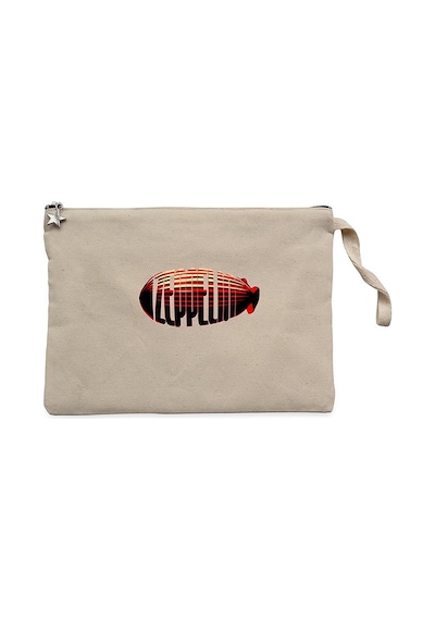 Led Zeppelin Zeplin Krem Clutch Astarlı Cüzdan / El Çantası Krem