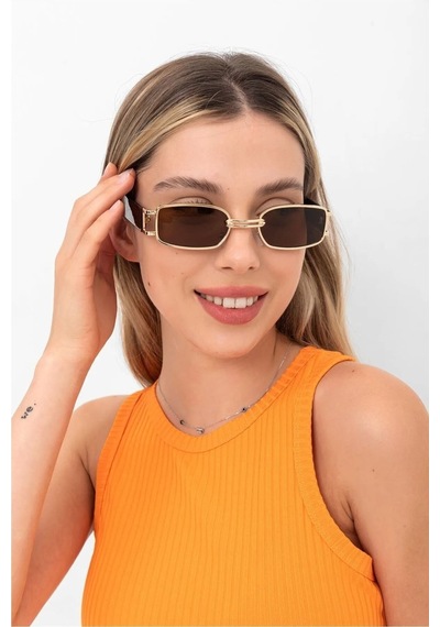 Unisex Vintage Gold Kahve Güneş Gözlüğü Çok Renkli