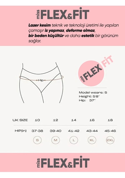 Missflex Fit Lazer Kesim Yüksek Bel Silikonlu Slip Siyah