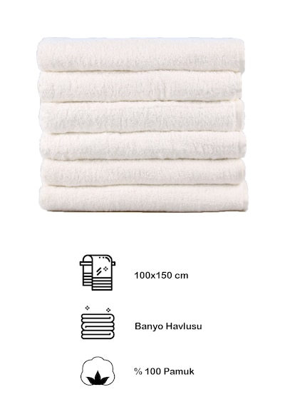 Otel Serisi Altılı Banyo Havlusu 100 x 150 CM