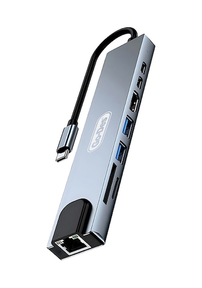 Go Des Gd-9218 Type-c Bağlantılı 8in1 Usb3.0/pd/hdmi 4k Ultra Hd/rj45/sd/tf Bağlantılı Hub Adaptör