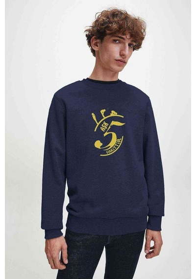 Aşk 5 Vakittir Baskılı Indigo Erkek Örme Sweatshirt