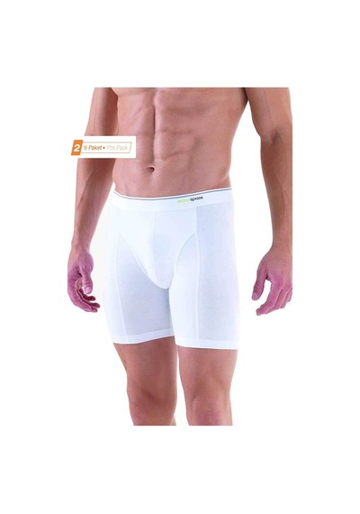 Blackspade 9216 2'Li Paket Uzun Erkek Boxer - Beyaz