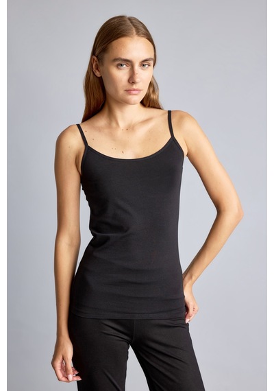 Defacto Regular Fit İnce Askılı Pamuklu Atlet M6858az26aubk81 Siyah-bk81