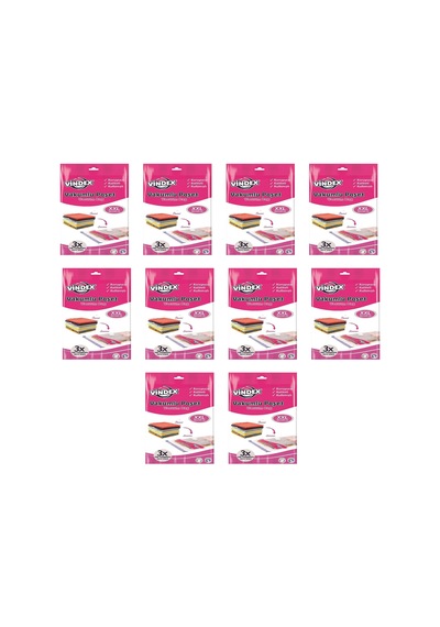 Vindex Vakumlu Giyisi Yastık Yorgan Saklama Torbası Poşeti Hurç - Xx Large - 80x100 Cm. - 10 Paket 140l
