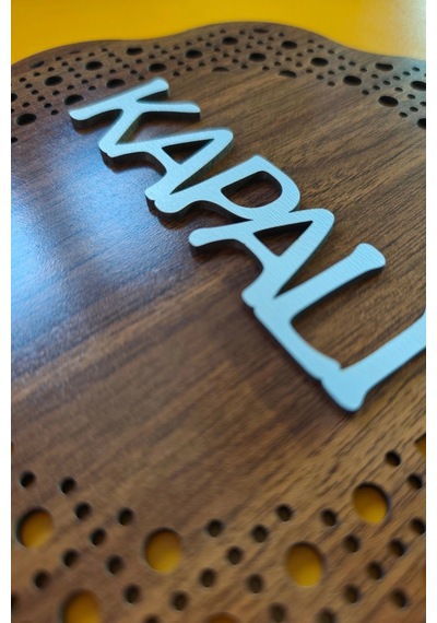 Hazeran Rattan Desenli Modern Açık/kapalı Tabelası - Ceviz