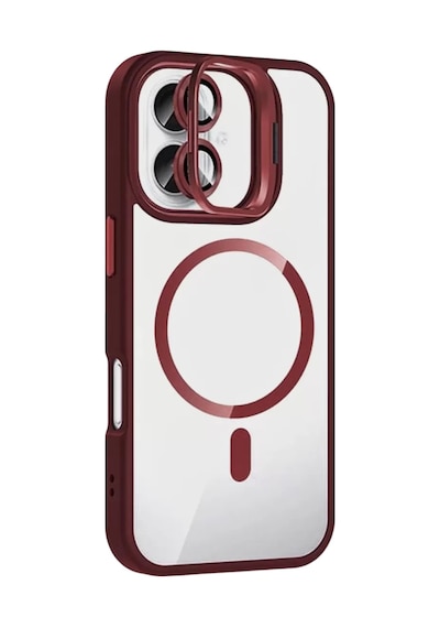 Joko Apple İphone 17 Remim Lensli Magsafe Standlı Kapak - Bordo