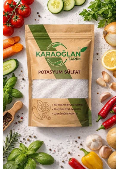 Saf Potasyum Sülfat 2 Kg - Sebze, Meyve Ve Çiçekler İçin Verim Artırıcı Üst Gübre 1 Adet