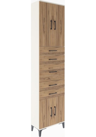 Arges Dolap 2 Raflı 5 Çekmeceli 4 Kapaklı 60x30x243 Aytaşı-çam Aytaşı