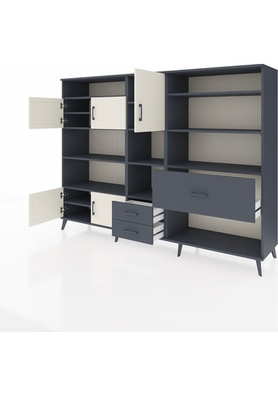 Hyperion Dolap 13 Raflı 3 Çekmeceli 5 Kapaklı 220x44x163 Antrasit Antrasit-aytaşı/antrasit Hyperion Dolap 13 Raflı 3 Çekmeceli 5 Kapaklı 220x44x163 Antrasit Antrasit-aytaşı/antrasit