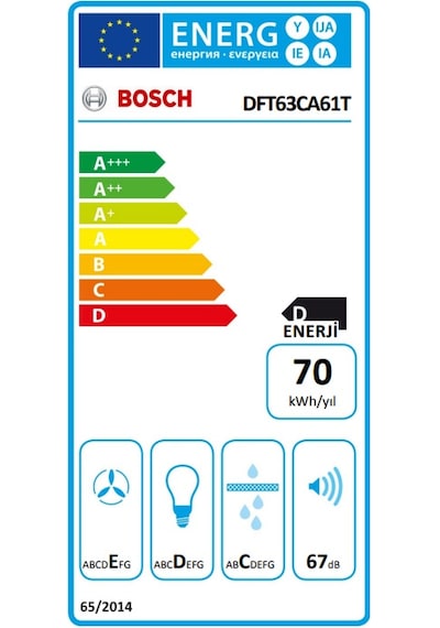 Bosch DFT63CA61T Teleskopik Aspiratör Siyah