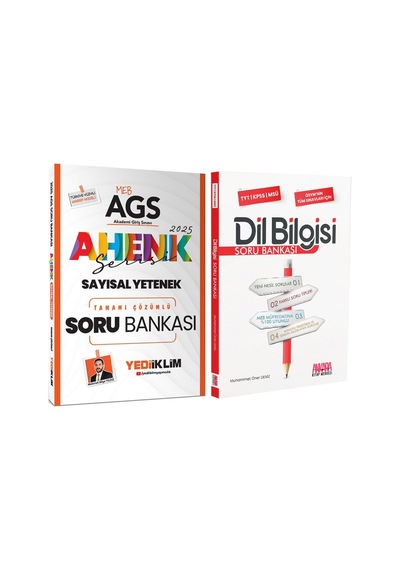 Yediiklim Yayınları 2025 Meb Ags Sayısal Yetenek Ahenk Serisi Ve Akm Dil Bilgisi Soru Bankası Seti 2 Kitap