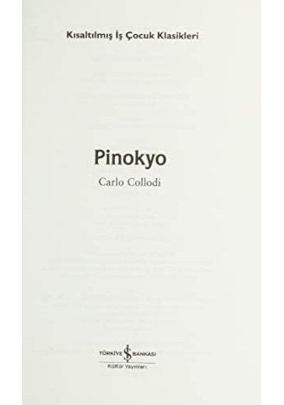 Pinokyo Kısaltılmış Metin
