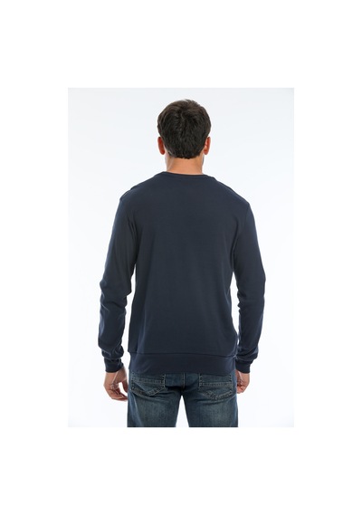 Süperlife Erkek Bisiklet Yaka Regular Fit Brooklyn Baskılı İnce Sweatshirt Spr22sw132 NAVY