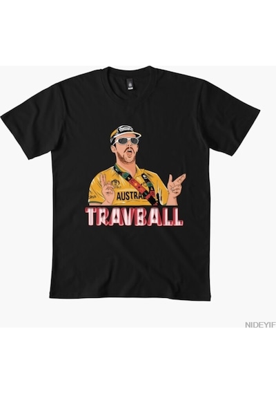 Flood Of Style Travball Travis Head Erkek Kadın Tişörtü %100 Pamuklu Tişörtler 3xs-3xl Üstler 1224-3 Siyah