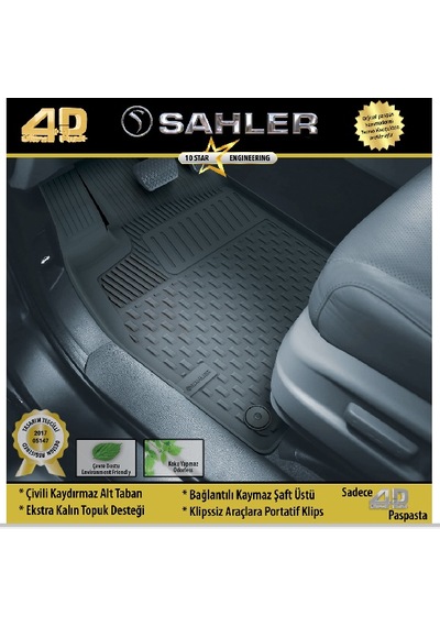 Sahler 4.5D Siyah Mercedes A Serisi W176 2012-2018 Paspas
