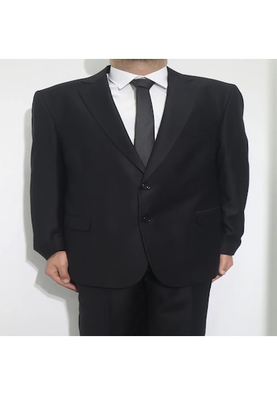 Fabrigatti Dmc Tekstil Erkek Siyah Düz Klasik Rahat Kalıp Çift Düğmeli 4 Drop Battal Takım Elbise Fabrigatti Dmc Tekstil Erkek Siyah Düz Klasik Rahat Kalıp Çift Düğmeli 4 Drop Battal Takım Elbise