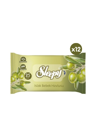 Sleepy Doğal Zeytinyağlı Ve Pamuklu Islak Bebek Havlusu 12X25
