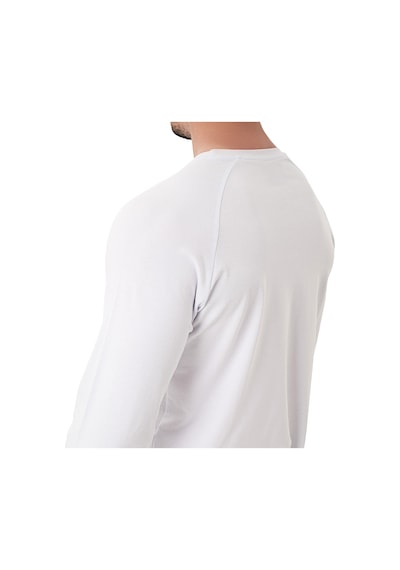 Musclecloth Elite Reglan Uzun Kollu T-shirt Beyaz Beyaz