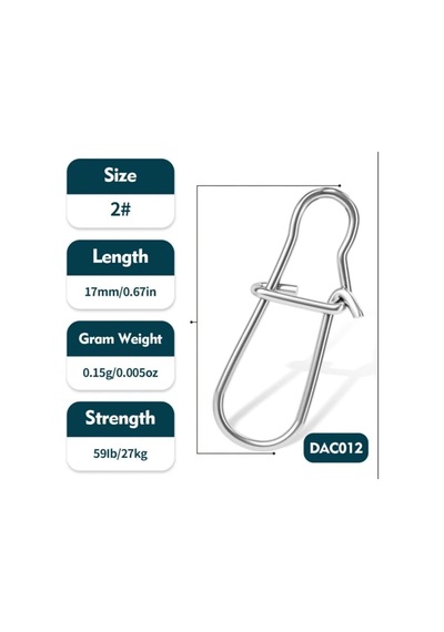 S.f. Jig, Rapala Klipsi 17mm - Paslanmaz Nikel Kaplama - 10 Adet Standart