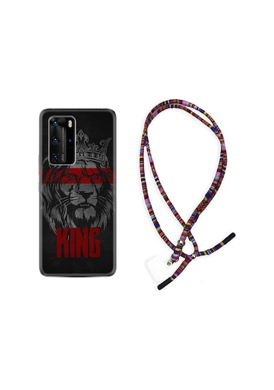 Huawei P40 Pro Kılıf Rasta Boyun Askılı King 1894