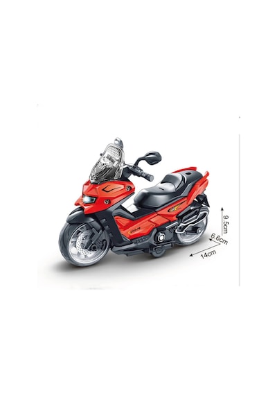 Işıklı Ve Sesli Sürtmeli Metal Oyuncak Motor 14 Cm Diecast Maket Motosiklet Xmax Scooter Beyaz Çok Renkli