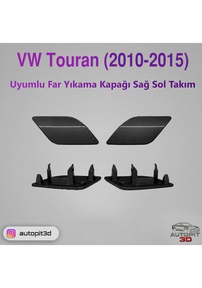 Vw Touran 2010-2015 Uyumlu Far Yıkama Kapağı Takımı Sağ + Sol
