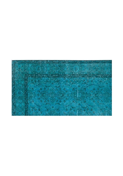 El Dokuması Vintage Yün-pamuk Turkuaz Halı 25828 136 X 248 Cm