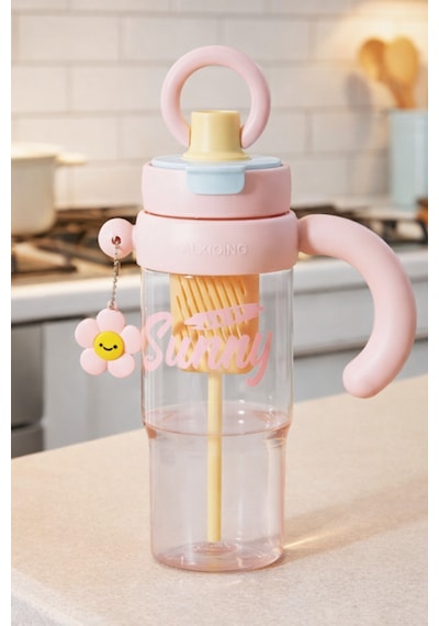 Valletta Portosino Bpa İçermez Kolay Taşınabilir  Bölmeli Su Matarası 1200ml 1.2l Pembe Pembe