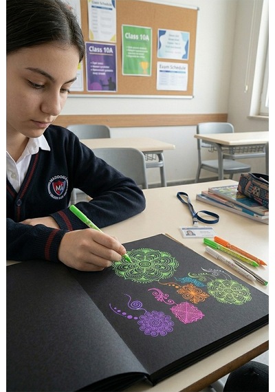 Neon Tükenmez Kalem 4 Renk Pensan Neon Jely Fosforlu Jel Pilot Kalem Siyah Defter Kalemi Yumuşak Yazım Çok Renkli