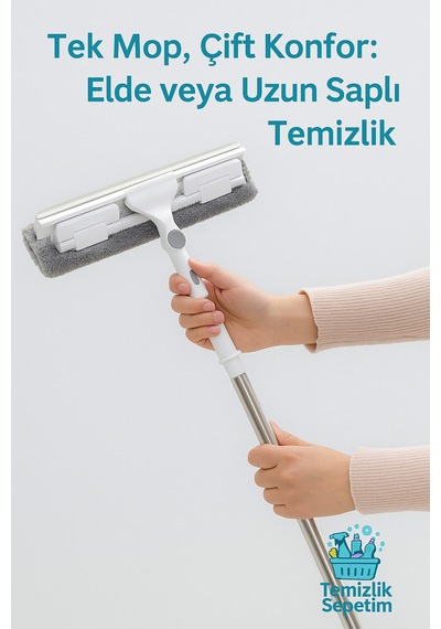 Mandallı Çift Taraflı Cam Mopu 1 Yedek Bezli