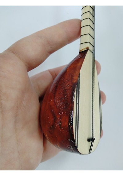 Dekoratif Ahşap Bağlama El Yapımı Minyatür Duvar Dekoru
