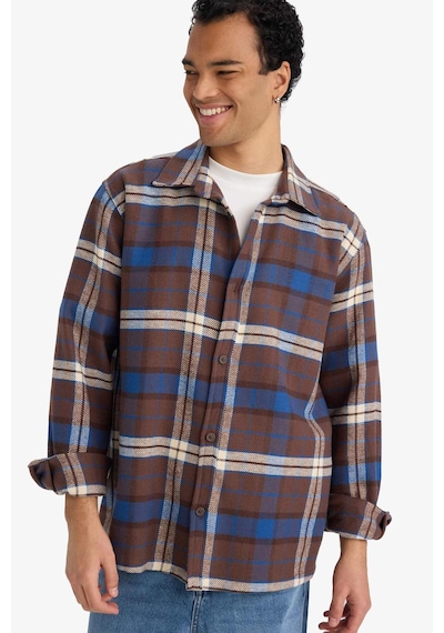 Defacto Regular Fit Flanel Uzun Kollu Gömlek G4322ax25wnbn337 Kahve-bn337