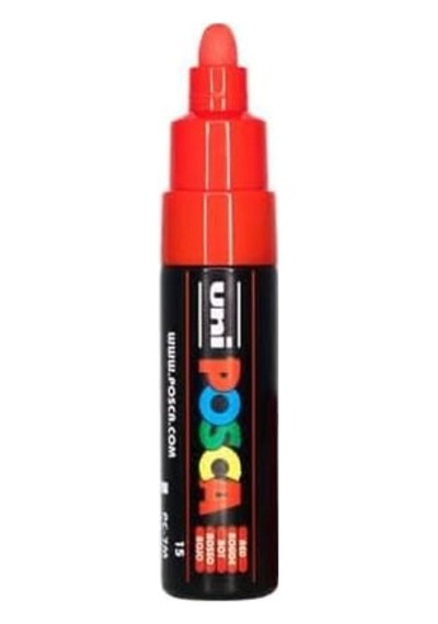 Posca Uni-ball 181321 Marker Uni Geniş Yuvarlak Uçlu, Kırmızı Genel