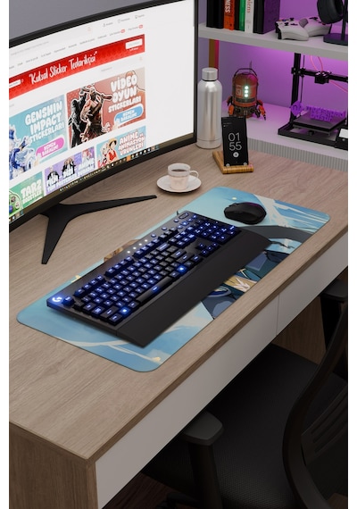 Mika Genshin Impact Anime Oyuncu V5 - 70x30 Xl Gaming Mouse Pad Fare Altlığı