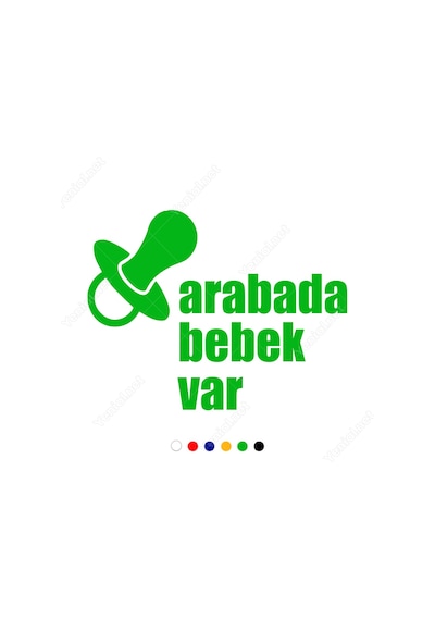 Emzik Ve Arabada Bebek Var Yazısı Stickerı (406983749)