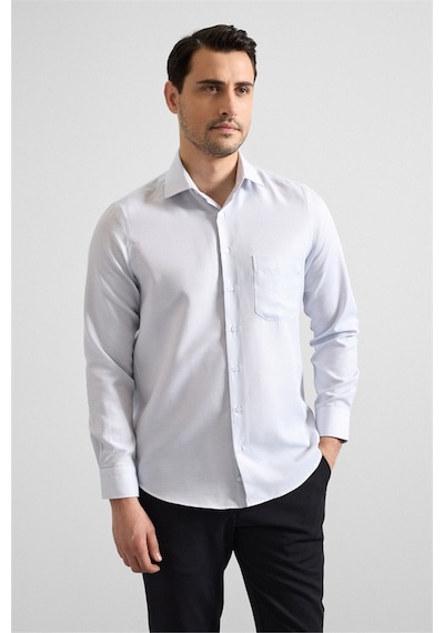 Süvari Gri Regular Klasik Yaka Casual Gömlek Gm2025300050-s05 Gri