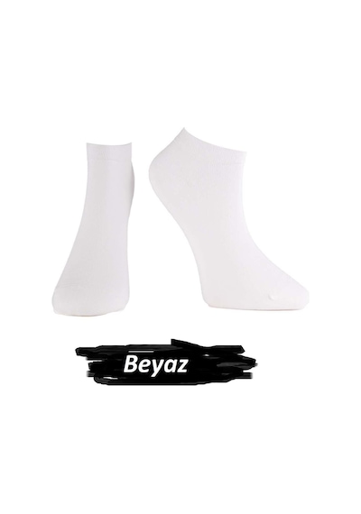 Jiber Erkek Modal Likaralı Patik Çorap 6100 - 6 Adet Beyaz