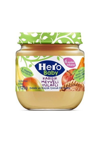 Hero Baby Karışık Meyveli Yulaflı 6+ Ay Kavanoz Maması 125 G