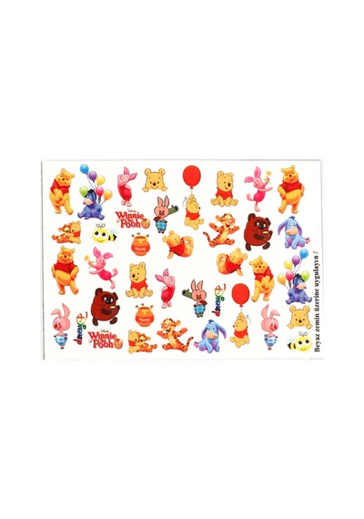 Çok Renkli Winnie The Pooh Kız Çocuk Tırnak Sticker