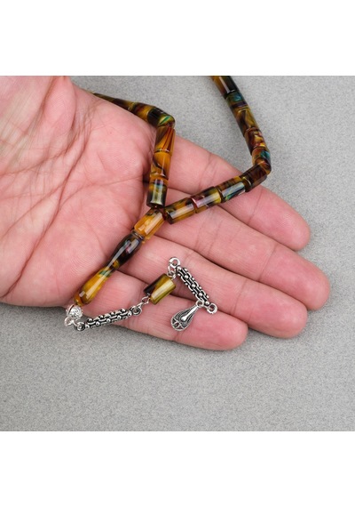 Arizona Katalin Alpaka Püskül Kesme Kesim 7x10mm Tesbih- Sedefli Çok Renkli