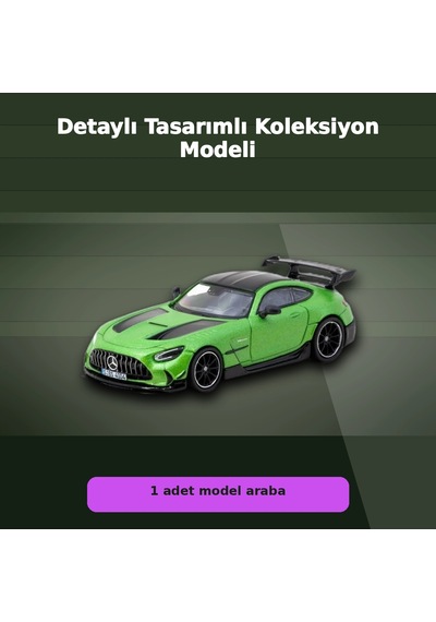 Eco Lounge 1/64 Ölçekli Mercedes-benz Amg Gt Black Series Yeşil Model Araba
