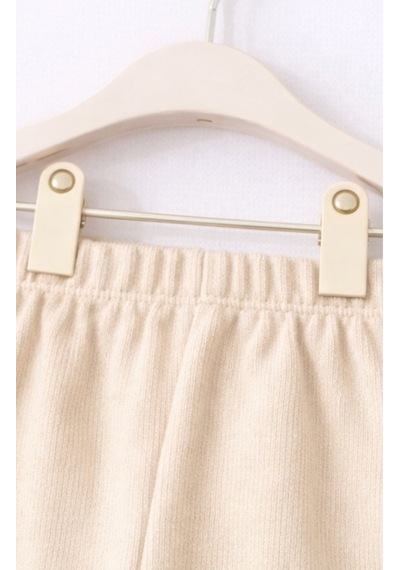 For My Baby Fitilli Kumaş 2 Li Kız Bebek Takım Şortlu Yazlık Bej